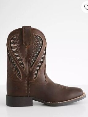 Ariat Brown Kids Western Cutout Boots